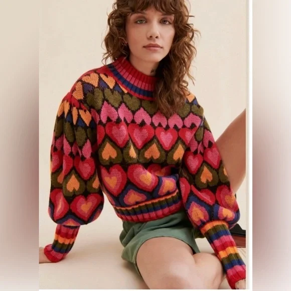 FARM Rio Multicolor Heart Sweater - Picture 3 of 11
